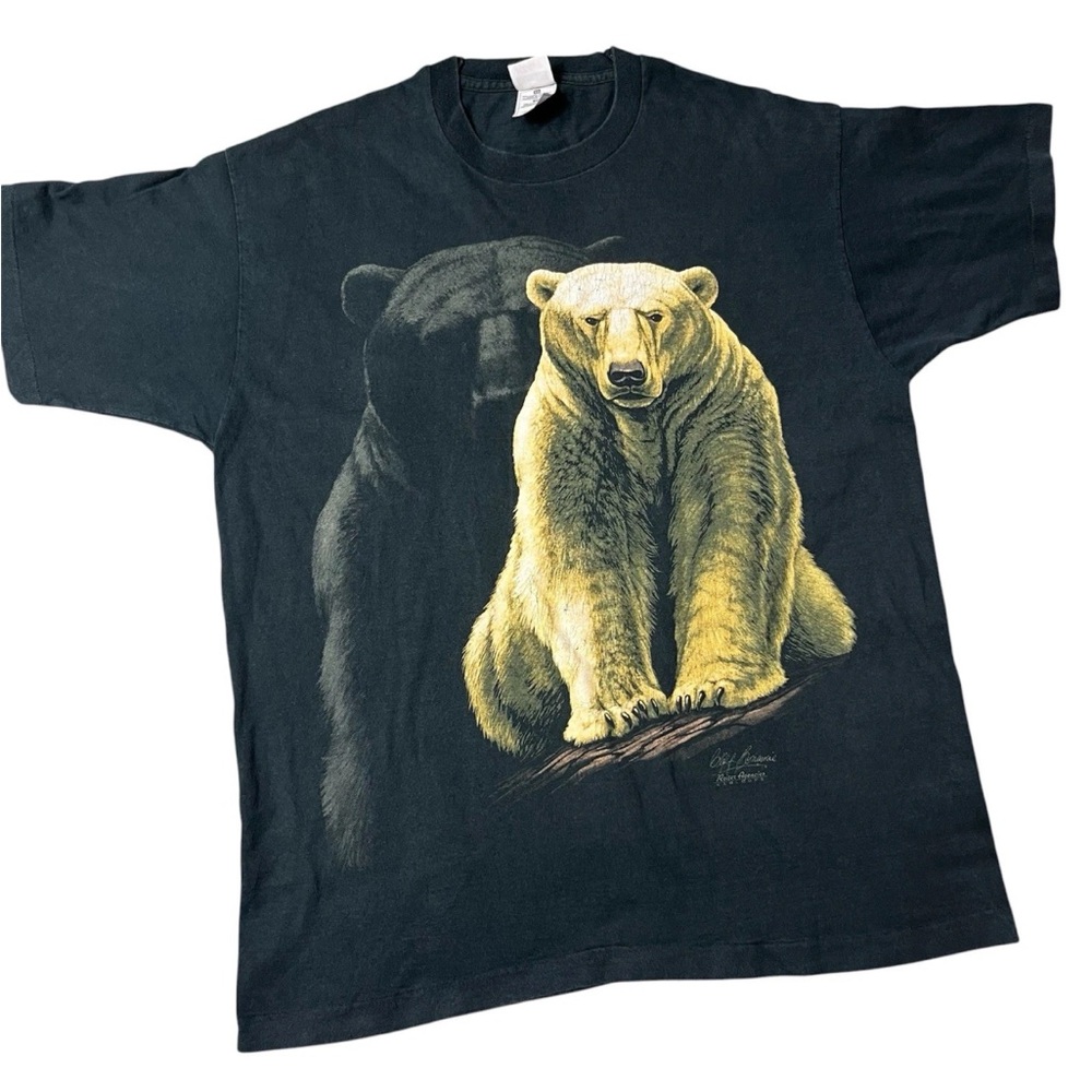 Vintage Cliff Bonamie 90s Black Single Stitch Bear Wildlife T Shirt